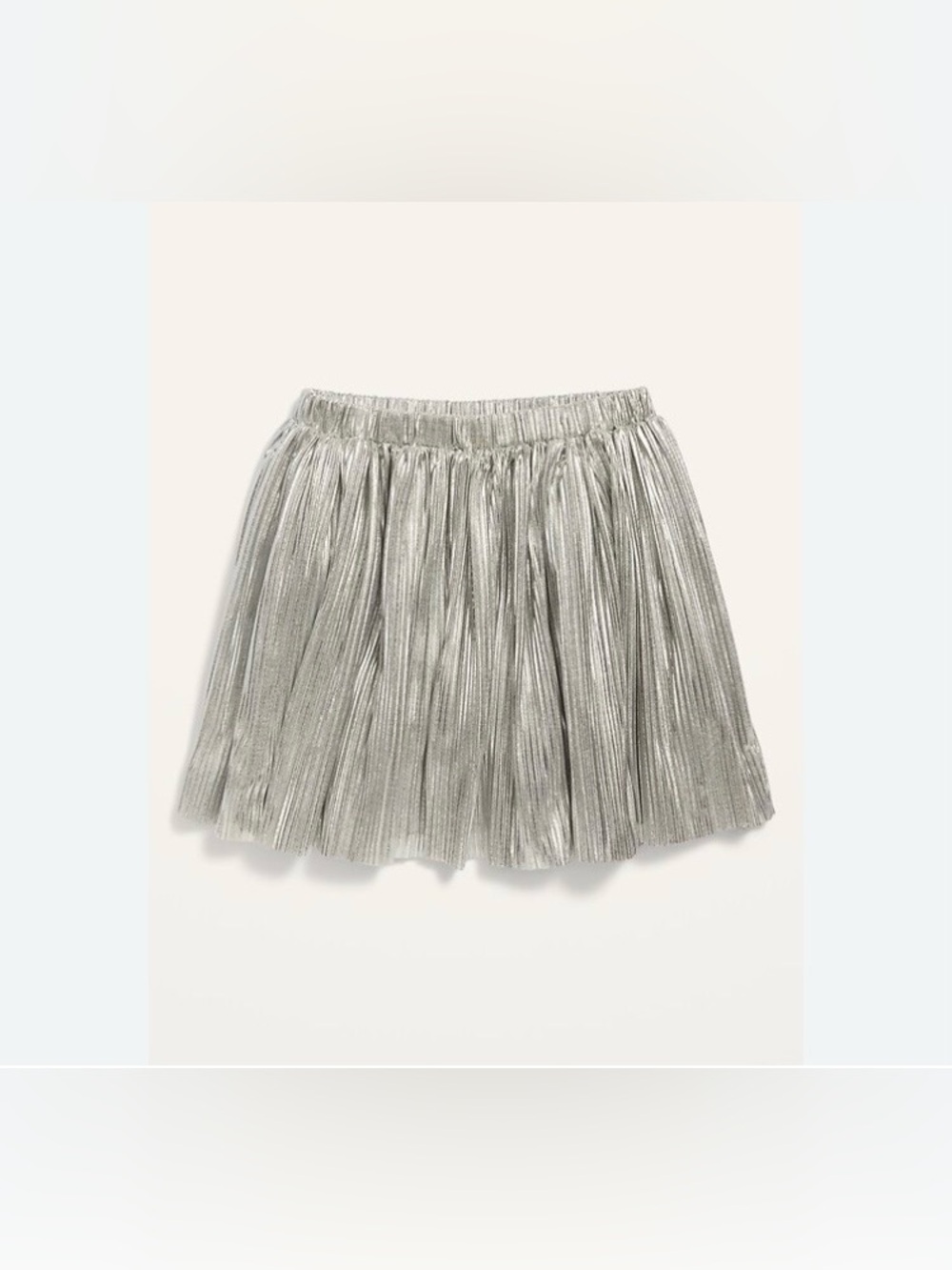 Old Navy Metallic Silver Pleated Sparkle Skirt Party Fun Toddler Girl Size 4T